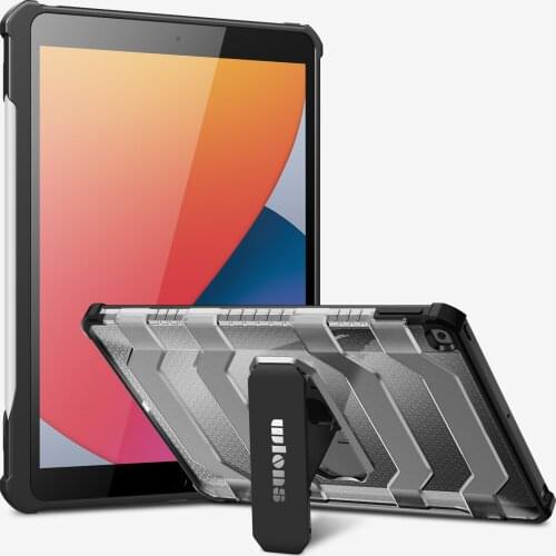 For iPad 10.2 Case with Kickstand Holder Set Transparent Shockproof Bumper Thin Light Tablet Cover for Apple iPad 10.2inch