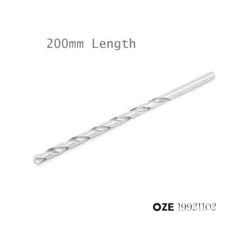 OZE19921102 Silver Tone High Speed Steel 200mm LengthTwist Drill Bit Dia. 2mm/3.5mm/5mm/6mm/5.5mm/7mm/8mm