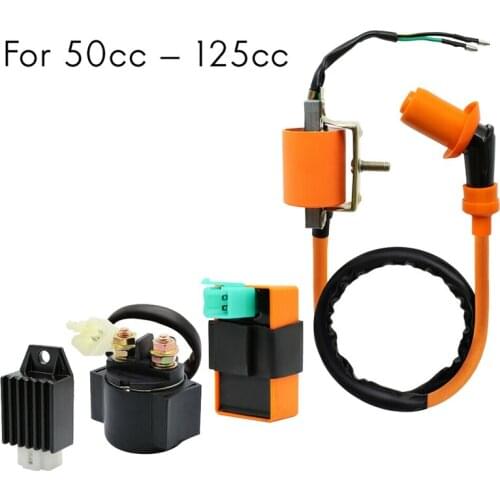 Racing Ignition Coil 5 Pin CDI Box Solenoid Relay Regulator for 50Cc - 125Cc ATV Quad Dirt Bike TaoTao Kazuma
