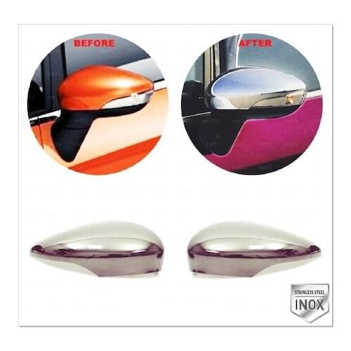 For Ford Fiesta Chrome Mirror Cover 2 piece Stainless Steel 2008-2017 From Chromium Styling Accessories