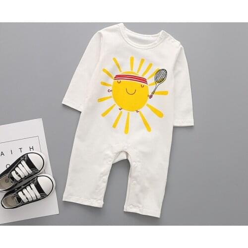 Newborn Baby Girl Boy Long Sleeve Cartoon Dog sun crocodile Print Romper Jumpsuit Pajamas Outfits overalls children clothing