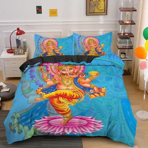 Modern Painted Ganesaffo Pattern Bedding Set Single Double King Queen Size Down Quilt Cover Pillowcases 2-3 Pieces