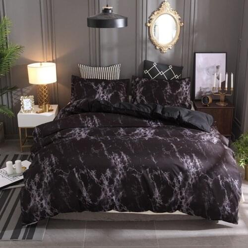 Marble Printed Nodic Bedding Sets Duvet Cover with Pillowcase Simple Style Single Double King 2/3 pcs Adult Ded Covers Sets