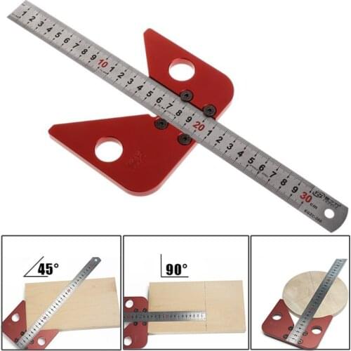 45 degree angle round center line scribe wood ruled carpenter round heart ruler layout gauge woodworking DIY tool