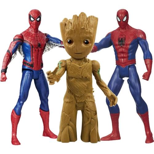 Marvel Guardians of the Galaxy Growing Groot Tree Man Spiderman Avengers Joints Moveable Action Figure New Year Toys for Kids