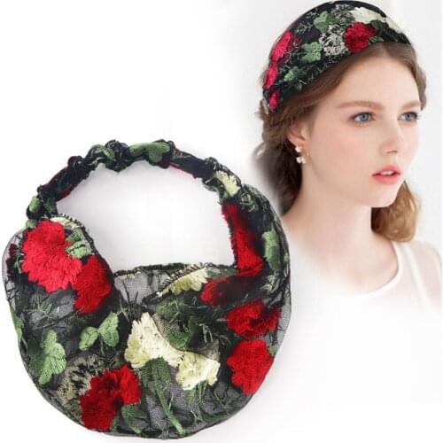 Haimeikang Fashion Bandage On Head Women Girls Bohemian Lace Hair Bands Print Headbands Vintage Turban Bandanas Hair Accessories
