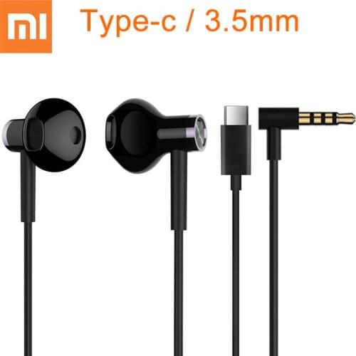 Xiaomi Hybrid DC Earphone Type-C 3.5mm Plug Half In-Ear USB Wired Control MEMS Microphone BRE02JY Mi Dual Driver Earphones