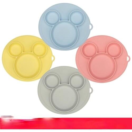 2021 New Cute Silicone Baby Plate Cartoon Integrated Baby Plate Childrens Training Tableware Can Be Customized
