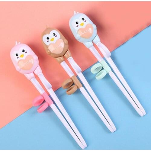 1Pair Learning Chopsticks Penguin Shape Anti-hit Food Grade Material Cute Animal Children Training Chopstick Helper Hand Growth