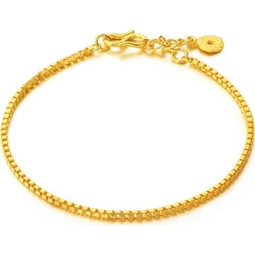 Authentic 24k Yellow Gold Bracelet Best Gift Elegant BOX With Ruyi Bracelet 4.5g