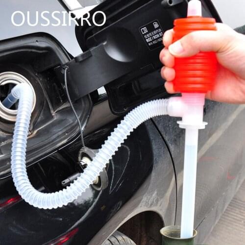 Portable Car Manual Hand Siphon Pump Hose Gas Oil Liquid Syphon Transfer Pump Water Suction Device Plastic Suction Pipe