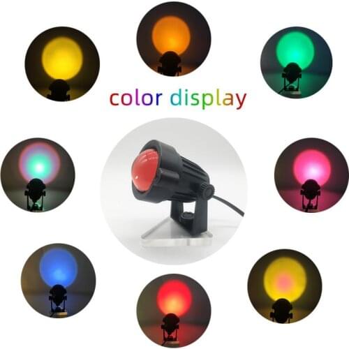 Rainbow Sunset Projector LED Atmosphere Night Light Home Coffee Shop Background Wall Decoration Colorful Sunset Decorative Lamp