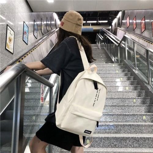 Simple Style Backpack Women Solid Color School Bag For Teenage Girls Female Fashion Travel Backpack Mochila Bagpack Students Bag