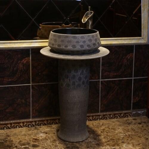 Ancient Art pedestal basin Outdoor antique Ceramic Washbasin Outdoor Courtyard Washbasin Basin