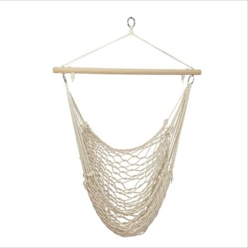 Courtyard leisure products hanging chair with thick cotton rope net hammock