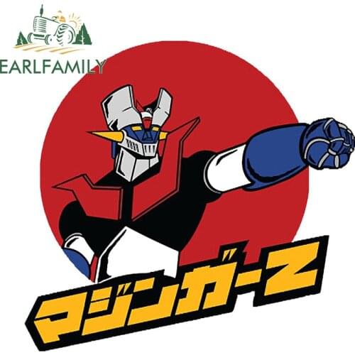 EARLFAMILY 13cm x 12.5cm For Mazinger Z Car Stickers Personality Decals Waterproof Vinyl Anime Car Accessories Scratch-Proof