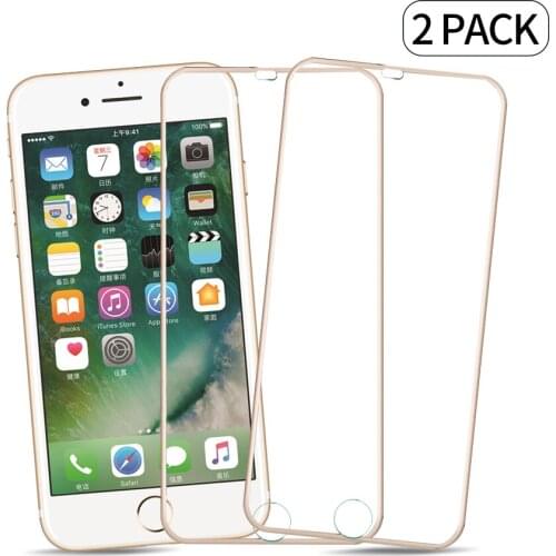 3D Full Coverage Tempered Glass Screen Protection Film For iPhone 7 7plus Glass Screen Protector iPhone7 Alloy Metal Frame Film