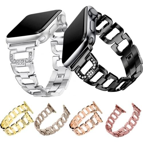 Woman Jewelry Bracelet For Apple Watch Band 38mm 40mm 42mm 44mm Watchband Stainless Steel iWatch Strap Series 1 2 3 4 5 6 SE