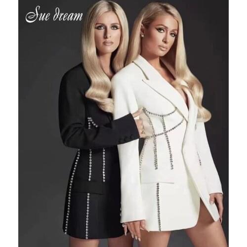 Heavy Craftsmanship Diamond Pattern Lapel Double-breasted Waist Mid-length Blazer Women 2021 New Fashion Trend Jacket