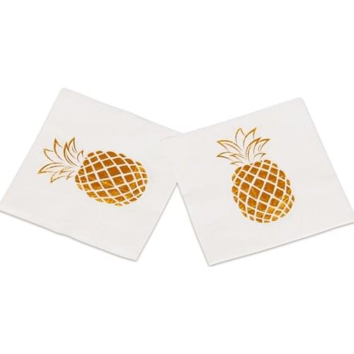 1 pack/set Gold Pineapple Paper Napkin Party 100% Virgin Wood Paper Napkin For Wedding Baby Birthday Home Decoration Supplies