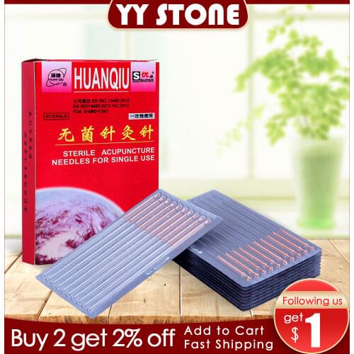 100pcs/box Acupuncture Needle Disposable Needle Acupuncture Beauty Massage Needle health care healthcare red copper handle