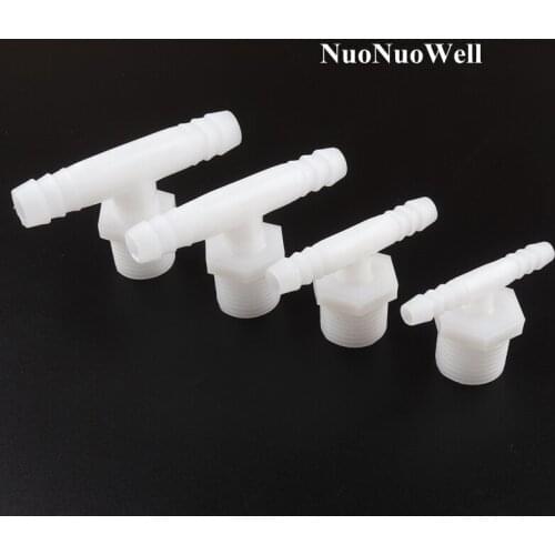 100pcs/lot G1/2 Male Thread-8~12mm PE Tee Connectors Garden Irrigation Aquarium Fish Tank Air Pump Aerator Hose Pagoda Joints