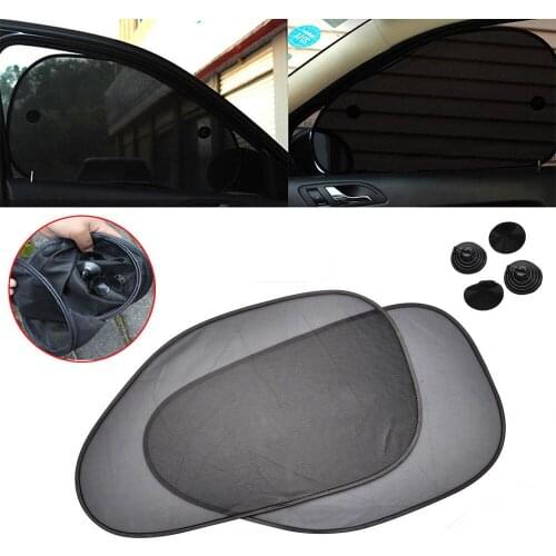 2pcs L&R Car Side Window Mesh Sun Shade Visor Cover Shield UV Protector