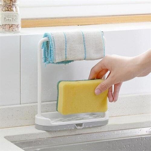 2-in-1 Creative Bathroom Kitchen Utensil Sponge Soap Rag Holder Storage Rack Box Towel Storage Rack Towel Drying Rack