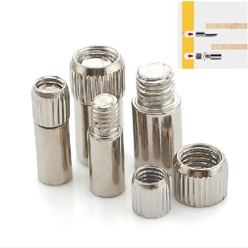 20pcs Wooden Furniture Bracket fixed Holder Seperator Cabinet Bookcase shelf support Solid pins Stud Pegs 6MM Nut Screw Sets