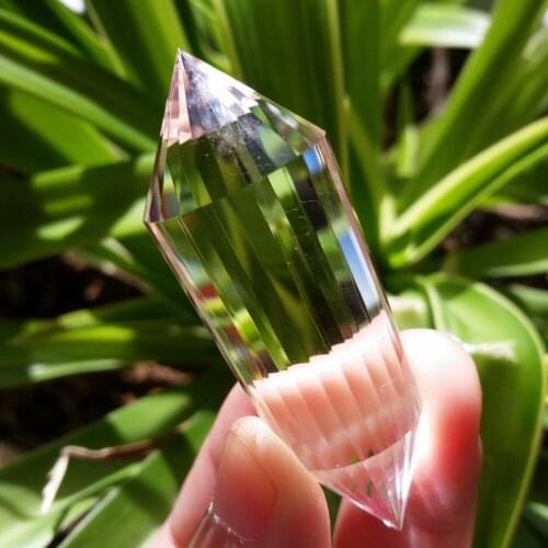 24Sided Natural Clear Double Terminated Vogel Inspired Crystal Wand