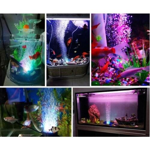 Aquarium Lamp Landscape Decoration Seven Color LED Diving Lights Round Air Bubble Lights for Fish Tank