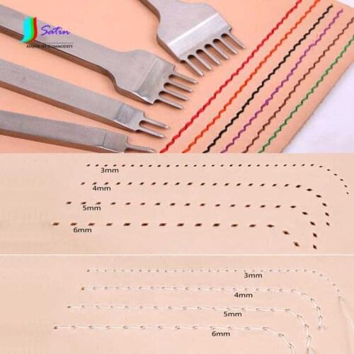 Diamond/leather Sewing DIY Chisel Stitching Leather Craft Working Tool,Spacing 3mm,4mm,5mm,6mm Leather Tool S0507H 1 Set 1/2/4/6