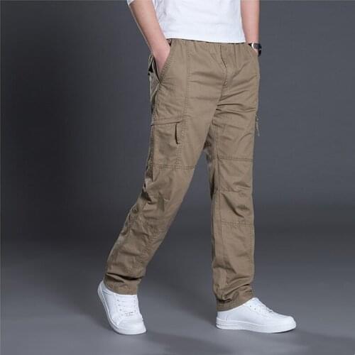 New Summer Fashion Men Cargo Pants Casual Cotton Long Pants Straight Joggers Male Plus Size 5XL 6XL Luxury Business Trousers Man