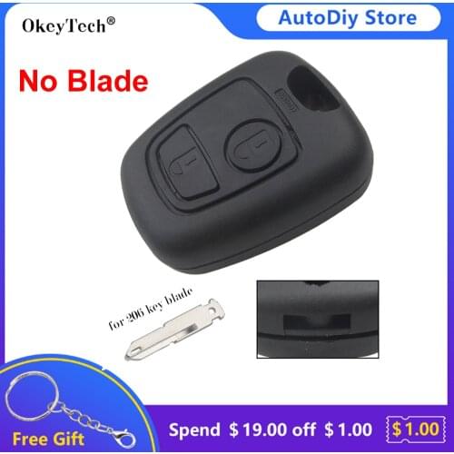 OkeyTech Best Price Replacement Remote Car Key Shell Case Fob For Peugeot 206 407 307 Hole For Citroen Not Include Key Blade