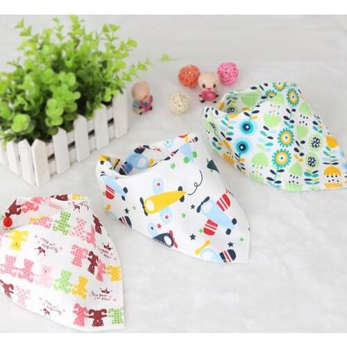 Kids Baby Bibs Cotton Double Saliva Towel Boys Girls Feeding Lunch Bandana Cute Apron Bibs Burp Cloths Children Accessories