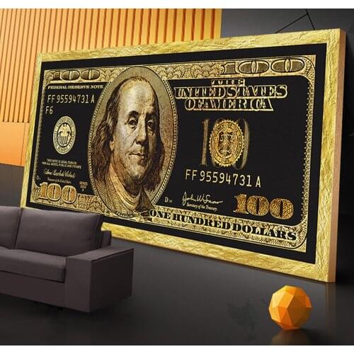 Dollar Design Graffiti Art Canvas Paintings On the Wall Art Posters And Prints Inspirational Art Canvas Pictures For Living Room