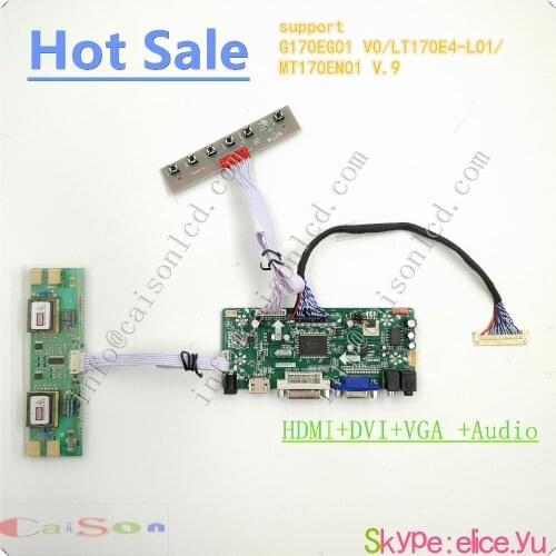 DVI/VGA/AUDIO/ of LCD controller board compliant with G170EG01 V0/LT170E4-L01/MT170EN01 V.9