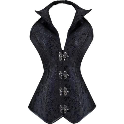 6XL Gothic Corset Women Black Bustier Corselet Sexy Corset Steampunk Corsets And Bustiers Retro Leather Corset Tops