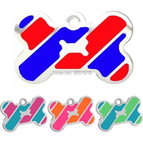 Wholesale 20 Pcs Dog ID Tag Bone Shape Pet Name Tags Anti-lost Dogs Nameplate Tags Pendant For Collar Dog Accessories