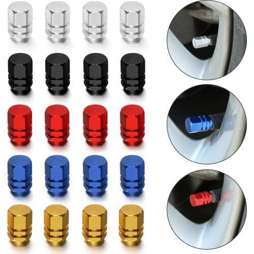 4 PCs Personality Aluminum Alloy Car Tire Valve Caps Waterproof Tyre Rim Stem Airdust Covers for Auto Motorcycles Trucks Bikes