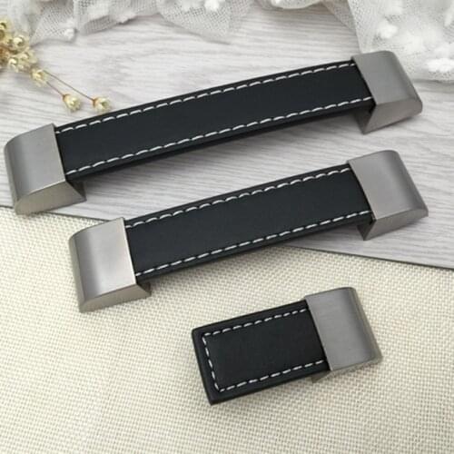 Leather Furniture Cabinet Drawer Handle Bronze Kitchen Cupboard Wardrobe Door Pull House Home Closet Dresser Handle Knob Nordic