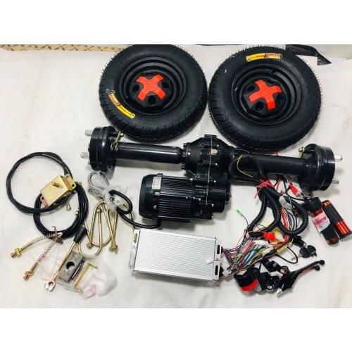Modified 80CM Motorcycle Electric Tricycle Transmission 48V/60V 1200W Motor Rear Axle Differential Gearbox With Two Wheels