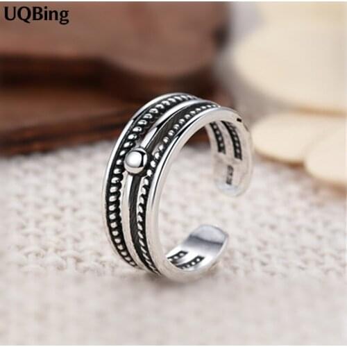 Fashion 925 Sterling Silver Retro Vintage Rings For Women Statement Rings Wedding Jewelry Girls Party Gifts