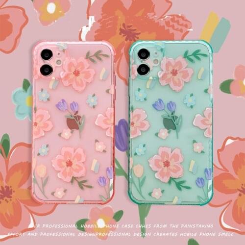 Fashion Art Floral Daisy Flower lavender soft silicone case for iPhone 11 12 Pro Max Mini XR X XS 7 8 Plus SE 2 2020 Back Cover