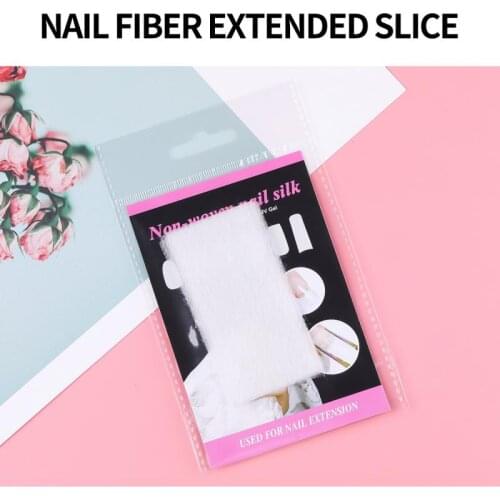 10 Pcs Nail Art Non Woven Silk Fiberglass UV Gel Tips Extension Fiber Kit Manicure Glass Fiber Extension Sheet