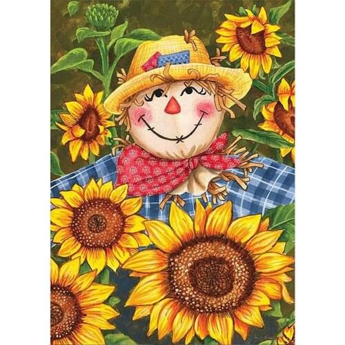 Flower Cartoon Sunflower 14CT Cross Stitch Complete Kit DIY Embroidery Handicraft Craft Hobby Sewing Floss Festivals Home Decor