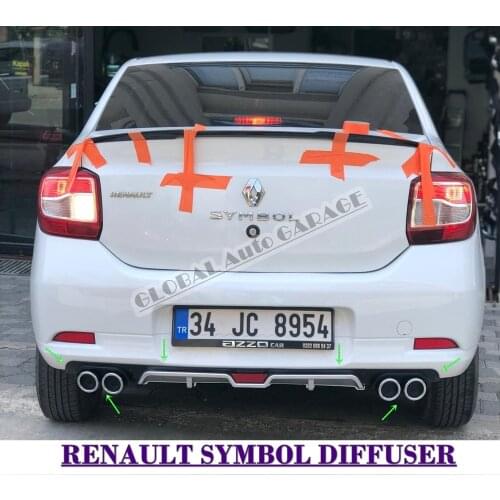 For Renault Symbol Diffuser Rear Bumper Extension Attachment Car Styling Auto Universal Sill Spilitter Accessory Ornament Sport