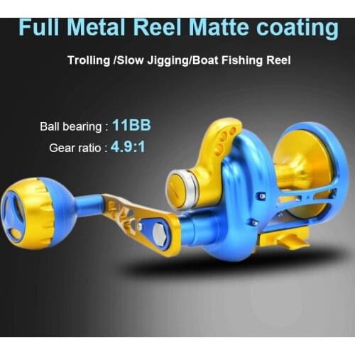 New arrive 9+2BB Full Metal reel Boat boat fishing reel drum /slow jigging trolling /fishing iron sea fishing reel Matte coating