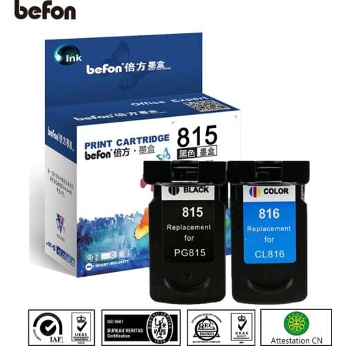 Befon 815 816 Re-Manufactured Ink Cartridge Replacement for Canon PG815 CL816 pg-815 pg 815 cl 816 for IP2780 MP236 MP259 MP288