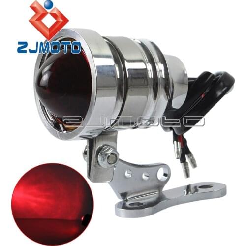 Polish Universal Motorcycle Rear Light Brake Tail Light Lamp W/ Bracket For Harley Bobber Chopper Cafe Racer